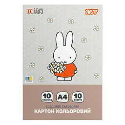 Картон кольор. А4 одностор.10арк./10кольор. Miffy №955489/Yes/