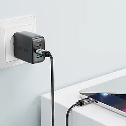 Кабель USB 2.0 Type-C M-M, 1.2 м 60W digital display Чорний, C15-03 Acefast - мініатюра 5