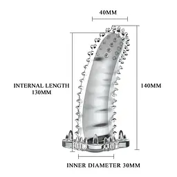 Насадка на член Baile Brave Man Penis Sleeve Crystal, 14 см (прозорий) - мініатюра 2