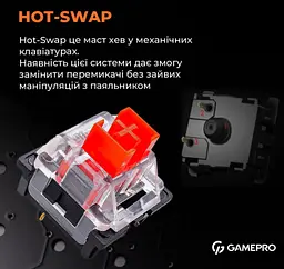 Механічна ігрова клавіатура GamePro GPMK-18 Red Switch Hot-Swap TKL RGB White - мініатюра 5
