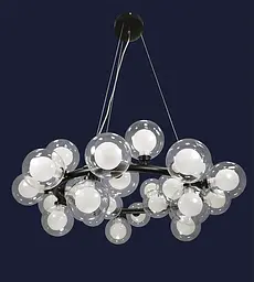 Люстра молекула кільце з кулями Levistella 761J2029-25 BK+CLWH - мініатюра 2