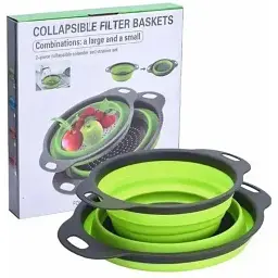 Кошики складні Wester W86 для миття овочів і фруктів 2 шт. Green Gray (do122) - мініатюра 4