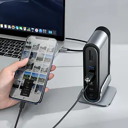 Хаб адаптер Baseus Working Station Four-Screen 16-in-1 (CAHub-HG0G) - мініатюра 5