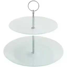Фруктовниця скляна VIVA Silver 2 ярусу 20 см 25 см (S3020T/M2-Silver)