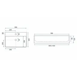 Умивальник Rea Gina 43,5x59 white (REA-U0677) - мініатюра 5
