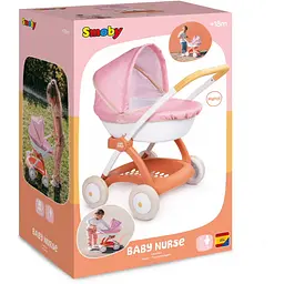 Коляска для ляльки Smoby Toys Baby Nurse люлька з корзиною теракотова пудра (7600254124) - мініатюра 2