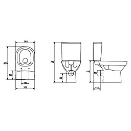 Унітаз-компакт Cersanit City CleanOn 011 K35-038 з кришкою Soft Close Slim - мініатюра 2