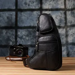 Сумка для чоловіків з великою кількістю кишень із натуральної шкіри Vintage 17х38х3 см sum0027480 - мініатюра 9