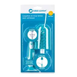 Щіточка 2 в 1 Bebe Confort Wide Neck Bottle Brush та Teat Brush, для миття пляшечки та соски, блакитна (3102201830) - мініатюра 4
