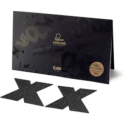 Пестіс стікіні Bijoux Indiscrets Flash Cross Black, наліпки на соски