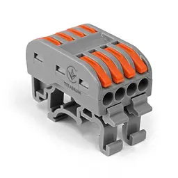 Клемник швидкого монтажу DIN 4+4п сірий PA (TF-KND-224) TITANUM TITANUM (29099-000)