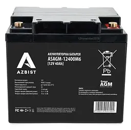 Акумуляторна батарея для ДБЖ Azbist AGM 12 V / 40 А*ч (ASAGM-12400M6)