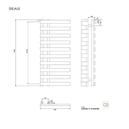 Рушникосушка дизайнерська Ideale Aurora 1110/1000/450 антрацит, Антрацит - мініатюра 4