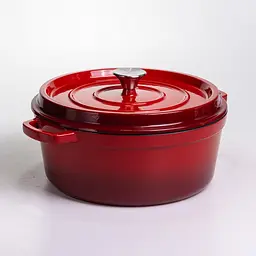 Кокотниця чавунна емальована 6 л, червоний Yongkang HP-FLG-6 RED - мініатюра 6