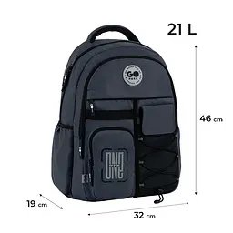 Рюкзак GoPack Education Teens 184 темно-сірий Темно-сірий (GO26-184L-4) - мініатюра 2