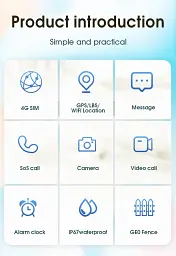 Смарт годинник-телефон дитячий Wonlex KT37 з відеодзвінком WI-FI GPS SIM-карта Blue (18886) - мініатюра 4
