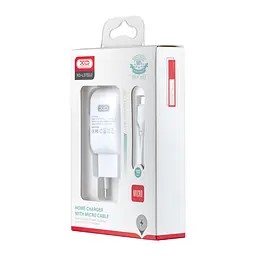 Мережевий зарядний пристрій XO L37 EU charger with micro cable Білий - мініатюра 2