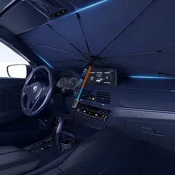 Сонцезахисна парасолька для автомобіля (1.40x0.80m) Black - мініатюра 2