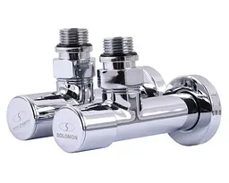 Набір подовжених кутових кранів Solomon 7777 1/2" з американкою Chrome 30412