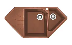 Кухонна мийка Adamant SPIRIT terra-cotta 1000x500x225 мм, кутова з крилом 100 см - мініатюра 1