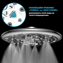 Лійка для верхнього душу DROP W-SPA8F-MULTI250 на 8 режимів - мініатюра 4