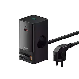Зарядний подовжувач Baseus PowerCombo Digital PowerStrip 2AC+1U+1C+Retractable-C 65W 150 см - мініатюра 3