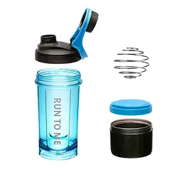 Шейкер Casno 600 мл +150 мл Blue/Black - мініатюра 2