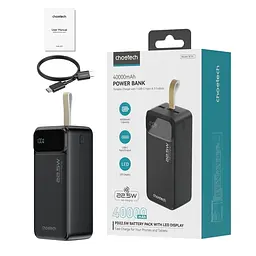 Повербанк 40000mAh Choetech B731 Black 22.5W QC3.0 PD3.0 (43-00117) - мініатюра 3