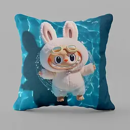 Подушка 3D декоративна з принтом Лабубу №6 35x35 см, велюрова 50 см, 50 см