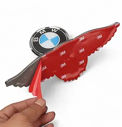 Емблема приціл BMW орлині крила метал Хром 215х70х72 мм на скотчі - мініатюра 3