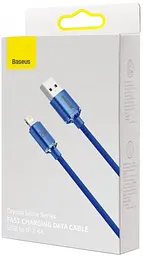 Кабель Baseus Crystal Shine Series Fast Charging Cable USB to Lightning 2.4A 1.2m CAJY000003 Blue - мініатюра 2
