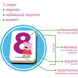 Набір магнітів Magdum Свинка Пеппа Математика ME 5031-11 - мініатюра 4