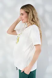 Футболка для вагітних та годуючих з блискавками для годування Dolce S Юла Мама молочний - мініатюра 8