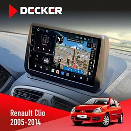 Штатна магнітола Renault Clio 2005-2014 Decker D9-011 4x64, DSP, 4G, 360 Decker (НФ-00006253)