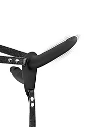 Подвійний страпон з вібрацією Fetish Tentation Vibrating Strap-On with Double Dildo Black Fetish Tentation SO3748 91451 - мініатюра 2
