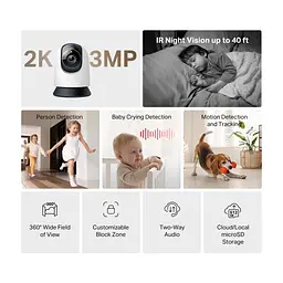 Камера відеоспостереження Mercusys IP-Камера MERCUSYS MC210 3MP N300 microSD motion detection (MC210) - мініатюра 3