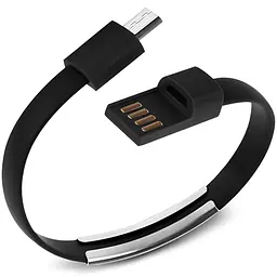 Кабель-браслет micro USB 2.0, чорний RTL