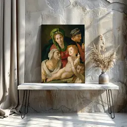 Інтер'єрна картина Свята Родина, Бронзіно, Bronzino, Holy Family, релігійний декор, 60×45 см (id6966) - мініатюра 3