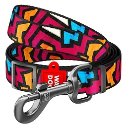 Повідець для собак нейлоновий Waudog Nylon малюнок Графіті регульований L Ш 25 мм Дл 152-183 см