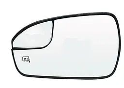 Дзеркальний елемент Ford FUSION (2013-2020г) ЧОРНЕ 200х38 мм з підігрівом Ліве Пластик + скло (тип Америка) (бокового дзеркала) (пр-во Тайвань)