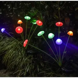 Світильник садовий Gardlov сонячний у формі грибів RGB 10 LED 70 см водонепроникний 2 шт. - мініатюра 3