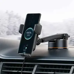 Автомобильный держатель телефона с функцией беспроводной зарядки Baseus Wisdom Auto Alignment (CGZX000001) - миниатюра 4