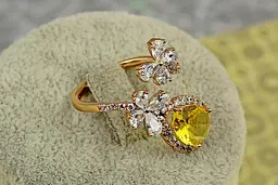 Кільце Xuping Jewelry Марсель з жовтим каменем розсувне р 18 золотисте - мініатюра 2
