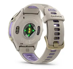Смарт-годинник Garmin Forerunner 970 із золотистим титановим безелем сірим корпусом і ремінцем кольору французький сірий/індиго - мініатюра 2