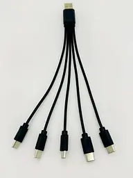 Кабель спліттер для заряджання та живлення Digital USB-5 Type-C 2A 20 см Чорний (A5C-02mB) - мініатюра 10