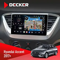 Штатна магнітола Hyundai Accent 2017+ Decker D9-011 4x64, DSP, 4G, 360 Decker (НФ-00005675)