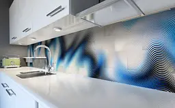 Кухонний фартух Цифрові Блики ПВХ для декору 60х300 см Анотація Синій Happy Pocket Z184338 - мініатюра 5