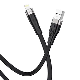 Кабель силіконовий еластичний Hoco X53 Angel silicone USB to Lightning 1 метр чорний