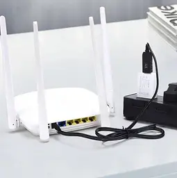 Кабель для роутера USB DC живлення від Power Bank Fonken із трансформатором 9V з перехідником 5.5 - 3.5 мм Чорний - мініатюра 5