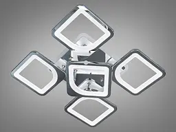 Люстра стельова LED Diasha S8060/4+1HR, 85W, 3200K-6500K, хром, сучасний стиль для дому - мініатюра 3
